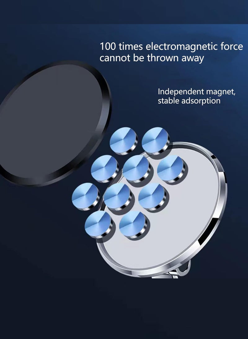 حامل هاتف مغناطيسي للسيارة - 10 مغناطيسات قوية، حامل آمن للسيارة، دوران 360 درجة، مشبك لوحة القيادة وفتحة التهوية، عالمي لهاتف iPhone وSamsung وجميع الهواتف الذكية - Image 3